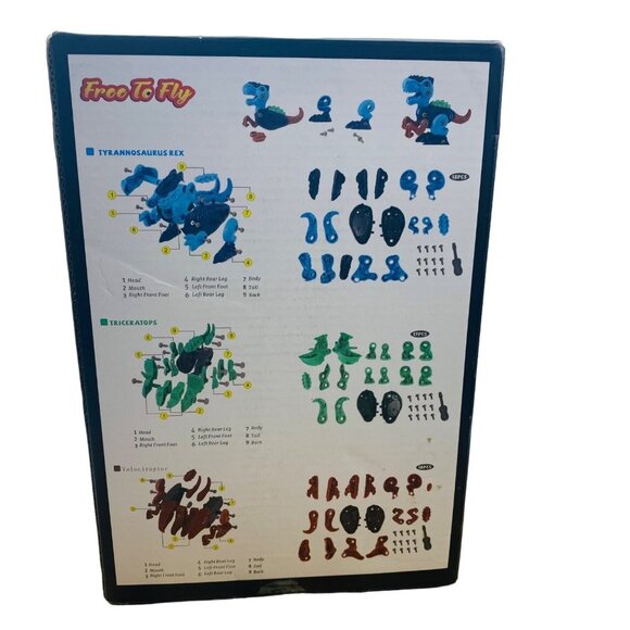 Free to Fly Take Apart DIY Assemble Puzzle Dinosaur Toys Raptor T-Rex Stegosauru - Picture 2 of 5